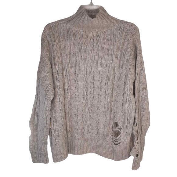 NEW Revolve SUPERDOWN Corbin Distressed Sweater Top Gray Small Destructed Ripped - Picture 3 of 8